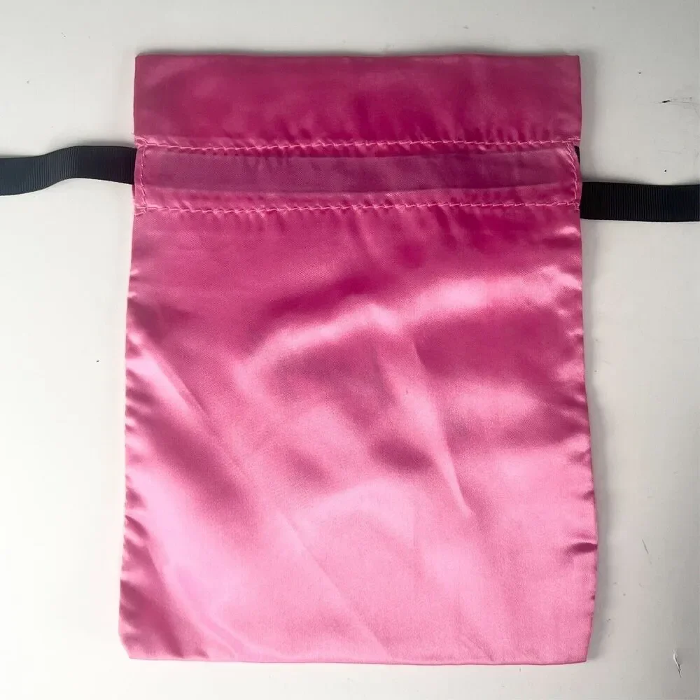 Sephora A Change of Face Drawstring Satin MakeUp Delicates Travel Bag Pink New